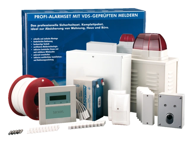 Kit d‘alarme professionnel avec détecteurs VdS vue frontale