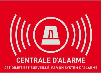 Waarschuwingssticker (F) ""alarm"" 148x105mm anzicht rechts