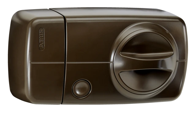 Verrou de porte supplémentaire sans fil Secvest supplémentaire avec bouton de porte tournant (marron) vue avant droite